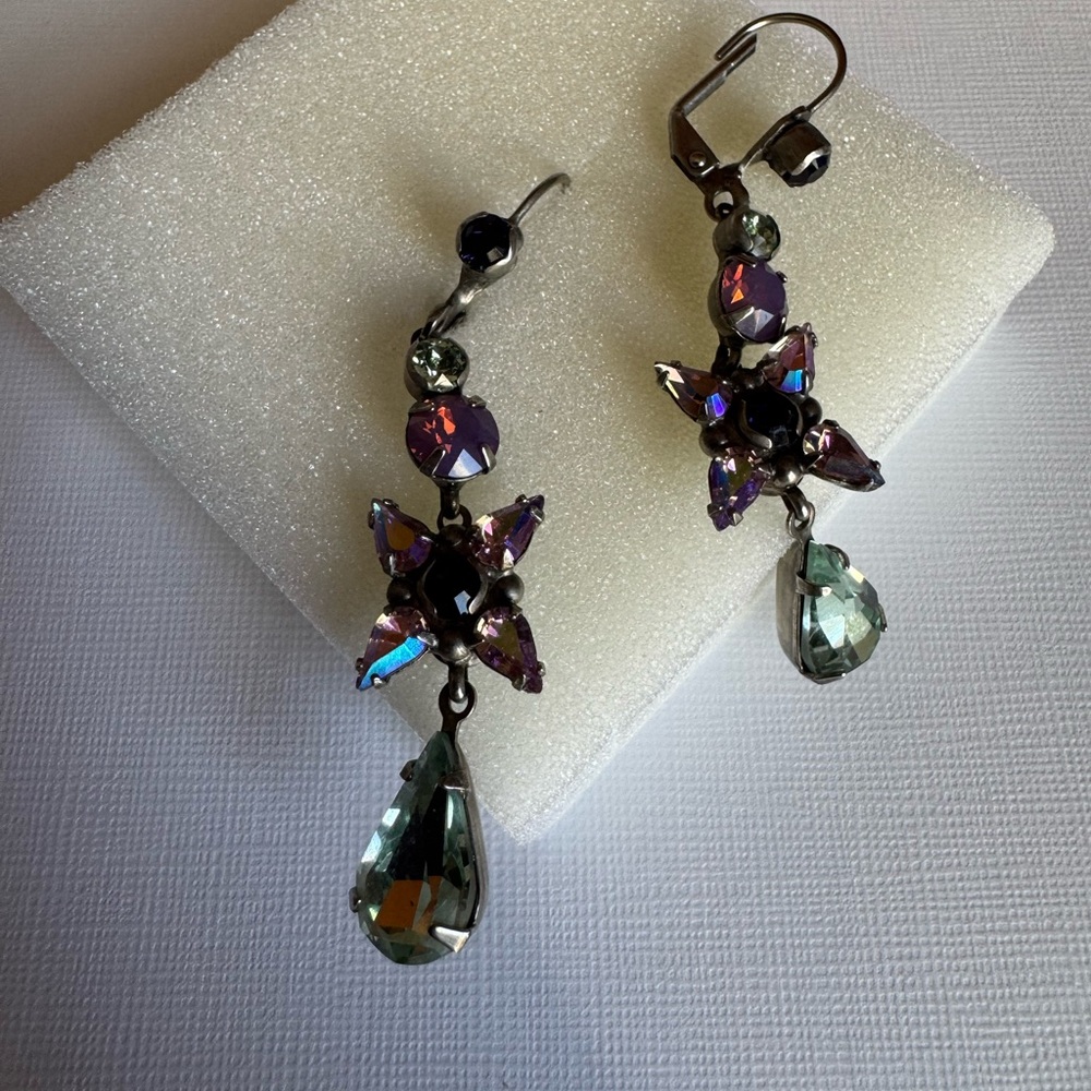Sorrelli Purple and Green Drop Earrings